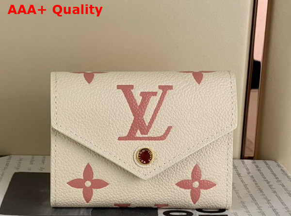 Louis Vuitton Victorine Wallet Bicolor Monogram Empreinte Leather Creme Rose Trianon M82062 Replica