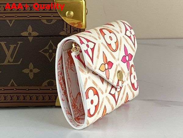 Louis Vuitton Victorine Wallet Coral Monogram Tiles Coated Canvas Replica