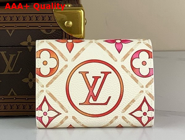 Louis Vuitton Victorine Wallet Coral Monogram Tiles Coated Canvas Replica