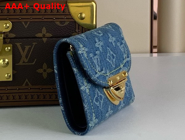 Louis Vuitton Victorine Wallet Denim Blue Monogram Denim M82959 Replica