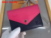 Louis Vuitton Victorine Wallet Epi Leather Navy with Hot Pink Replica