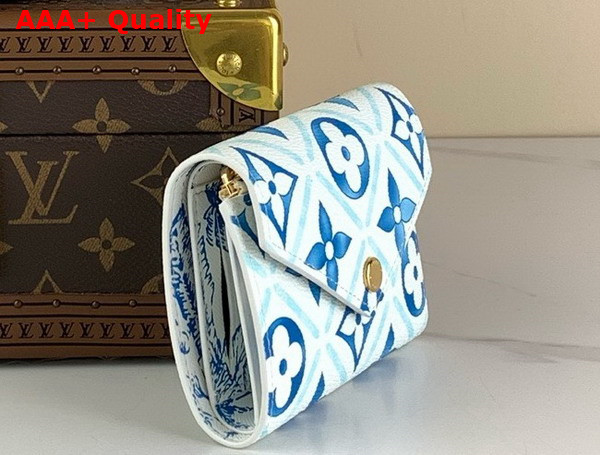 Louis Vuitton Victorine Wallet Lagoon Blue Monogram Tiles Coated Canvas M83623 Replica