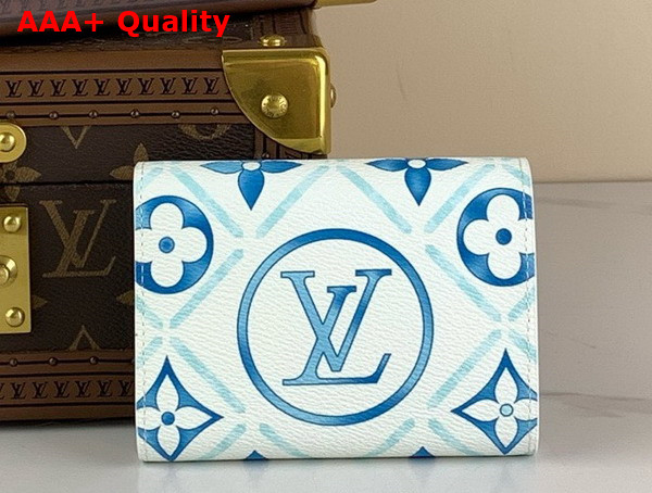 Louis Vuitton Victorine Wallet Lagoon Blue Monogram Tiles Coated Canvas M83623 Replica