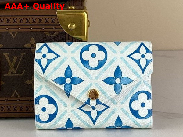 Louis Vuitton Victorine Wallet Lagoon Blue Monogram Tiles Coated Canvas M83623 Replica