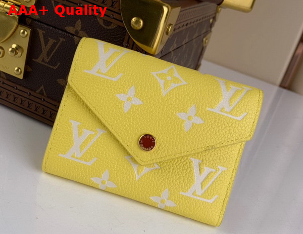 Louis Vuitton Victorine Wallet in Lemon Curd Yellow Monogram Empreinte Leather M81428 Replica