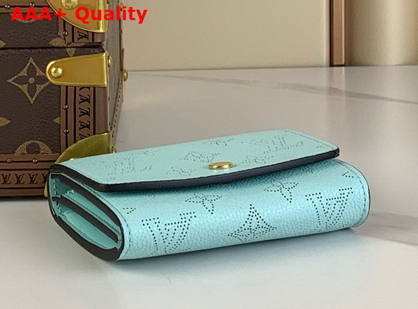 Louis Vuitton Victorine Wallet in Mineral Blue Mahina Perforated Calf Leather Replica