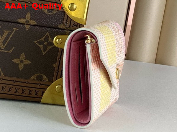 Louis Vuitton Victorine Wallet in Peach Pink Damier Coated Canvas N40638 Replica