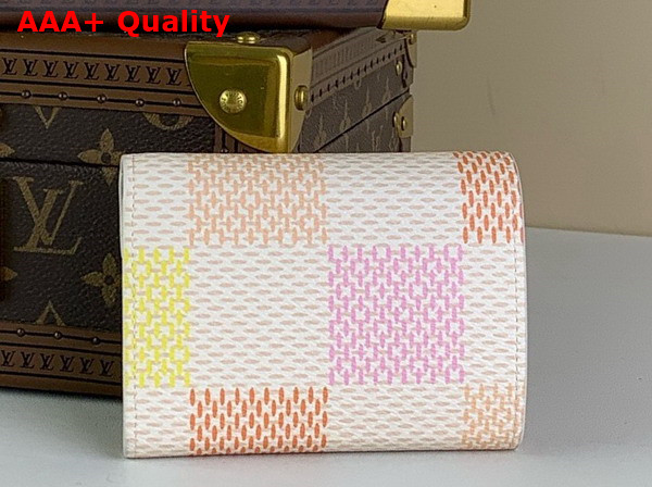 Louis Vuitton Victorine Wallet in Peach Pink Damier Coated Canvas N40638 Replica