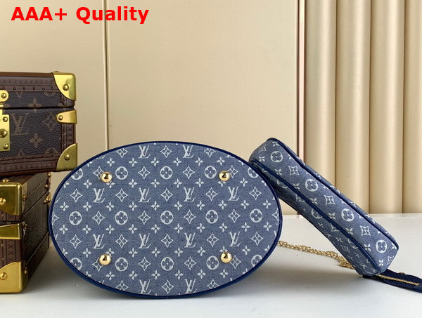 Louis Vuitton Vintage Bucket Bag in Blue Monogram Jacquard Canvas Replica