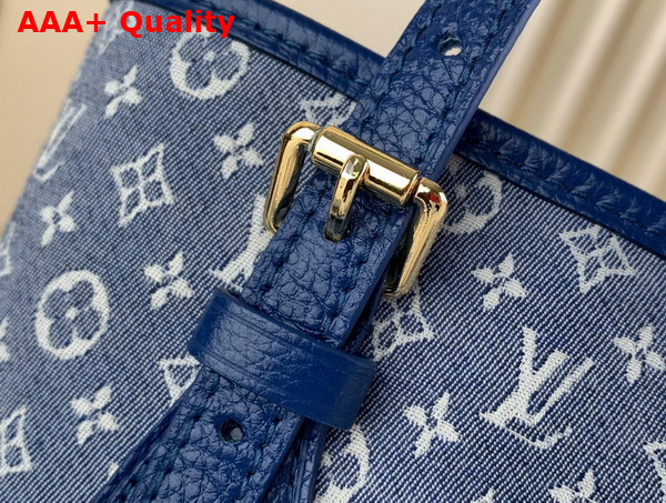 Louis Vuitton Vintage Bucket Bag in Blue Monogram Jacquard Canvas Replica