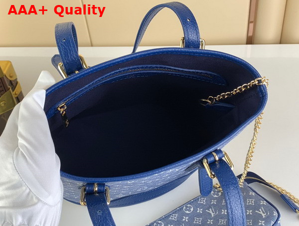 Louis Vuitton Vintage Bucket Bag in Blue Monogram Jacquard Canvas Replica