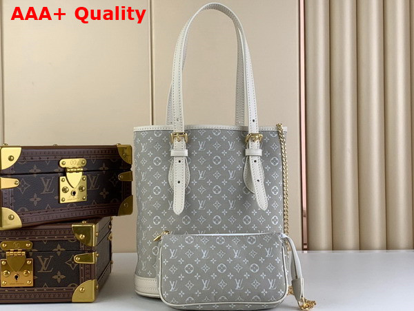 Louis Vuitton Vintage Bucket Bag in Grey Monogram Jacquard Denim Replica