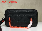 Louis Vuitton Virgil Abloh Chain Clutch in Black Monogram Empreinte Leather Replica