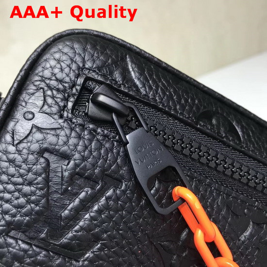 Louis Vuitton Virgil Abloh Chain Clutch in Black Monogram Empreinte Leather Replica