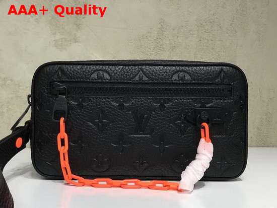 Louis Vuitton Virgil Abloh Chain Clutch in Black Monogram Empreinte Leather Replica