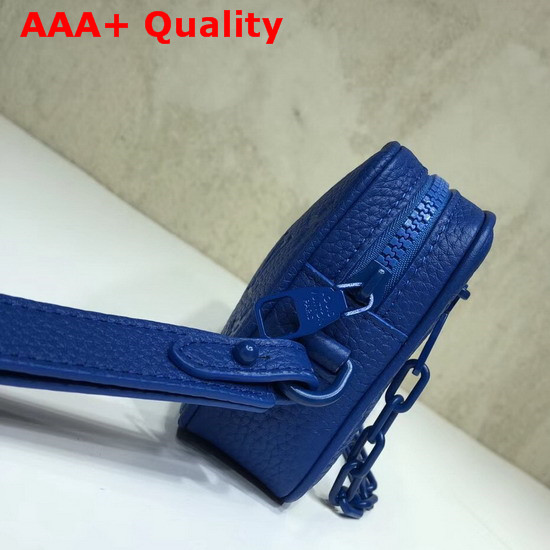 Louis Vuitton Virgil Abloh Chain Clutch in Blue Monogram Empreinte Leather Replica