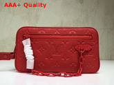 Louis Vuitton Virgil Abloh Chain Clutch in Red Monogram Empreinte Leather Replica