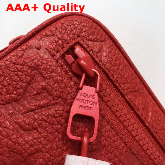 Louis Vuitton Virgil Abloh Chain Clutch in Red Monogram Empreinte Leather Replica