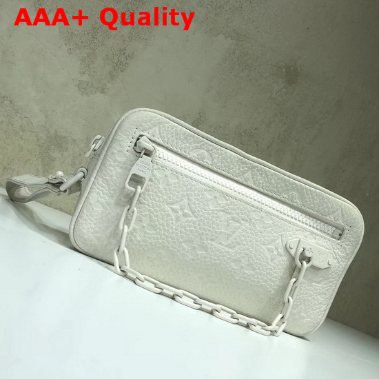 Louis Vuitton Virgil Abloh Chain Clutch in White Monogram Empreinte Leather Replica