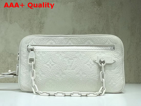 Louis Vuitton Virgil Abloh Chain Clutch in White Monogram Empreinte Leather Replica