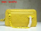 Louis Vuitton Virgil Abloh Chain Clutch in Yellow Monogram Empreinte Leather Replica