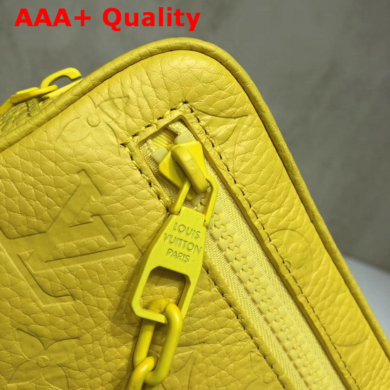 Louis Vuitton Virgil Abloh Chain Clutch in Yellow Monogram Empreinte Leather Replica