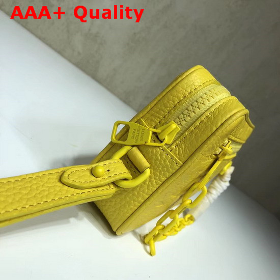 Louis Vuitton Virgil Abloh Chain Clutch in Yellow Monogram Empreinte Leather Replica