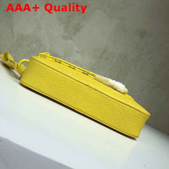 Louis Vuitton Virgil Abloh Chain Clutch in Yellow Monogram Empreinte Leather Replica