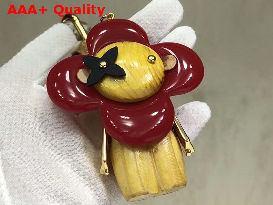 Louis Vuitton Vivienne Bag Charm and Key Holder Red Resin and Pear Wood M63077 Replica