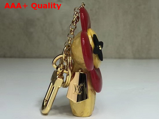 Louis Vuitton Vivienne Bag Charm and Key Holder Red Resin and Pear Wood M63077 Replica