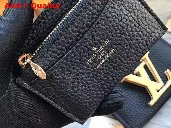 Louis Vuitton Vivienne LV Compact Wallet Black Taurillon Leather Replica