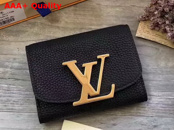 Louis Vuitton Vivienne LV Compact Wallet Black Taurillon Leather Replica