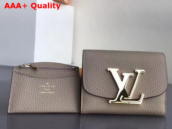 Louis Vuitton Vivienne LV Compact Wallet Khaki Taurillon Leather Replica