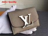 Louis Vuitton Vivienne LV Compact Wallet Khaki Taurillon Leather Replica