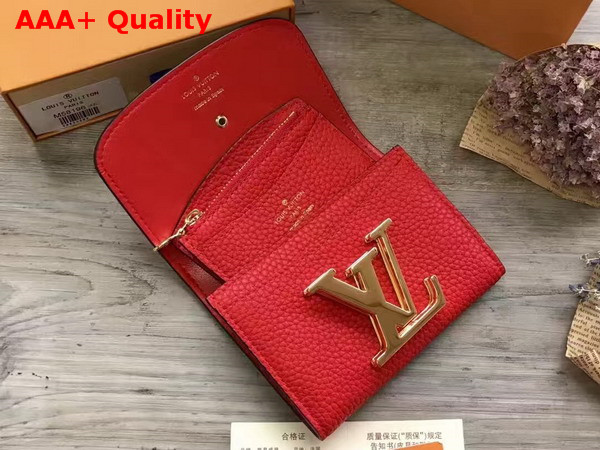 Louis Vuitton Vivienne LV Compact Wallet Rubis Taurillon Leather Replica