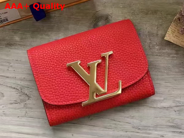 Louis Vuitton Vivienne LV Compact Wallet Rubis Taurillon Leather Replica