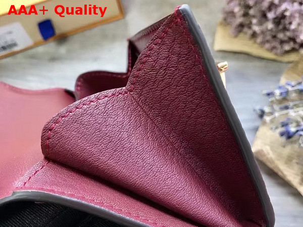 Louis Vuitton Vivienne LV Compact Wallet in Oxblood Taurillon Leather Replica