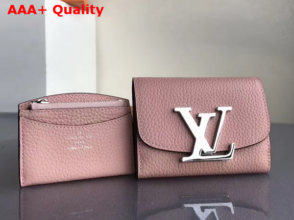 Louis Vuitton Vivienne LV Compact Wallet in Pink Taurillon Leather Silver Hardware Replica