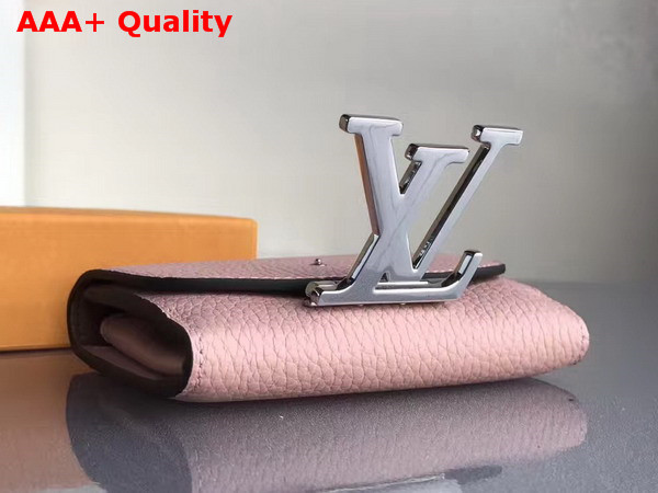 Louis Vuitton Vivienne LV Compact Wallet in Pink Taurillon Leather Silver Hardware Replica