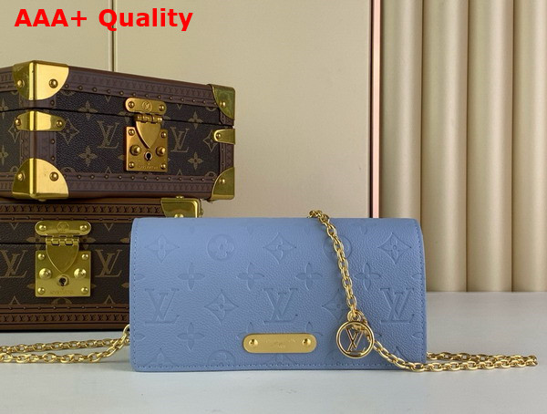 Louis Vuitton Wallet On Chain Lily Blue Hour Monogram Empreinte Leather M83233 Replica