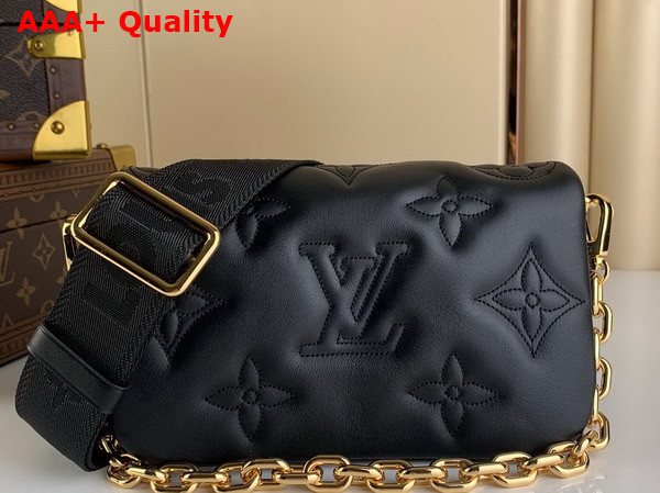 Louis Vuitton Wallet On Strap Bubblegram Leather Black M81398 Replica