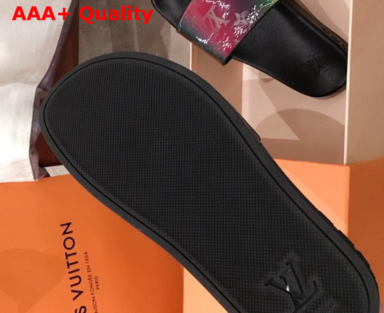 Louis Vuitton Waterfront Mule Noir Rubber and Iridescent Monogram 1A7VP0 Replica