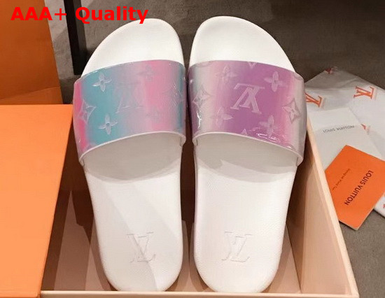 Louis Vuitton Waterfront Mule Rose Rubber and Iridescent Monogram 1A7VOJ Replica