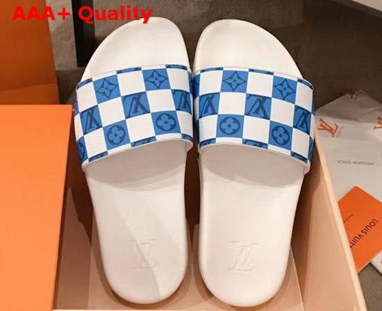 Louis Vuitton Waterfront Mule White and Blue Monogram Replica