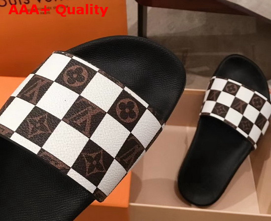 Louis Vuitton Waterfront Mule White and Brown Monogram Replica