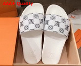 Louis Vuitton Waterfront Mule White and Silver Monogram Replica