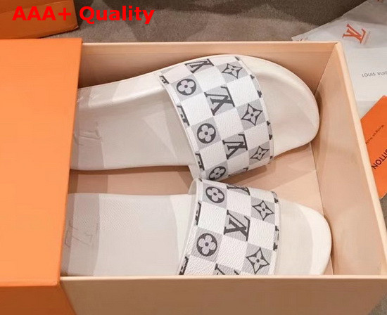 Louis Vuitton Waterfront Mule White and Silver Monogram Replica