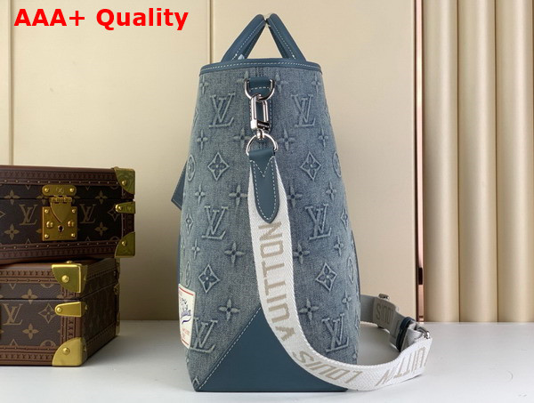 Louis Vuitton Weekend Tote NM Bag in Monogram Washed Denim Coated Canvas M22537 Replica