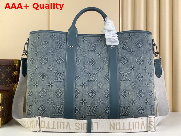 Louis Vuitton Weekend Tote NM Bag in Monogram Washed Denim Coated Canvas M22537 Replica