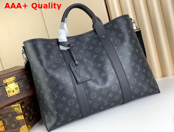 Louis Vuitton Weekend Tote NM Black Monogram Coated Canvas and Taiga Cowhide Leather M30937 Replica